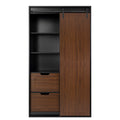 71 Inch Closets,Large Closetslaundry Cabinets,Plastic Suction Process,Farmslide Barndoors,Saveopenspace,Brand Hardware,Silent Slide,Can Be Used For The Bedroom,Cloakroom,Livingroom,Color:Black Brown 5 Or More Spaces Black Brown Brown Drawers Included