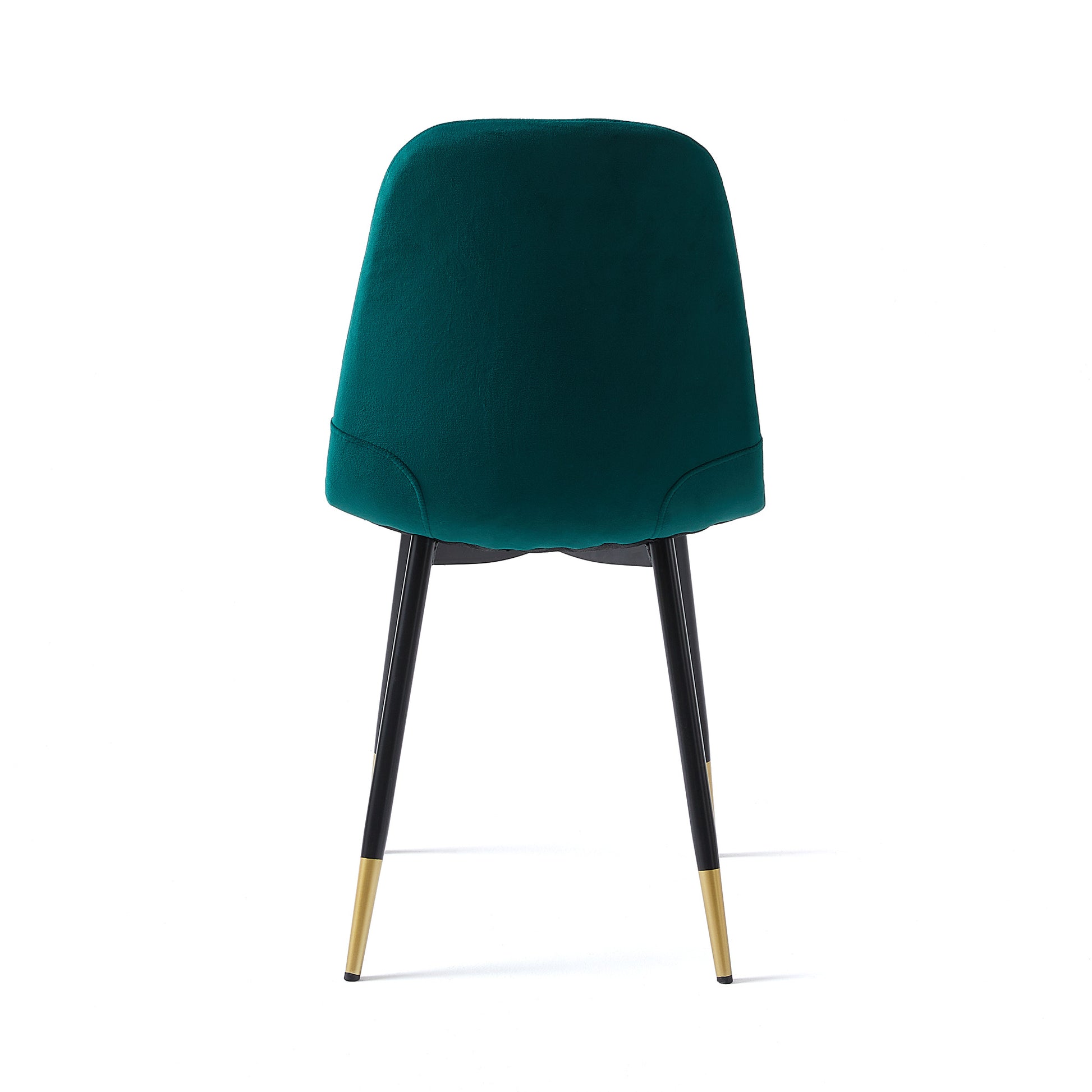 Dark Green Velvet Tufted Accent Chairs With Golden Color Metal Legs, Modern Dining Chairs For Living Room,Set Of 4 Metal Plaid Dark Green Dining Room Powder Coated Foam Dry Clean Modern Dining Chairs Solid Back Foam Velvet