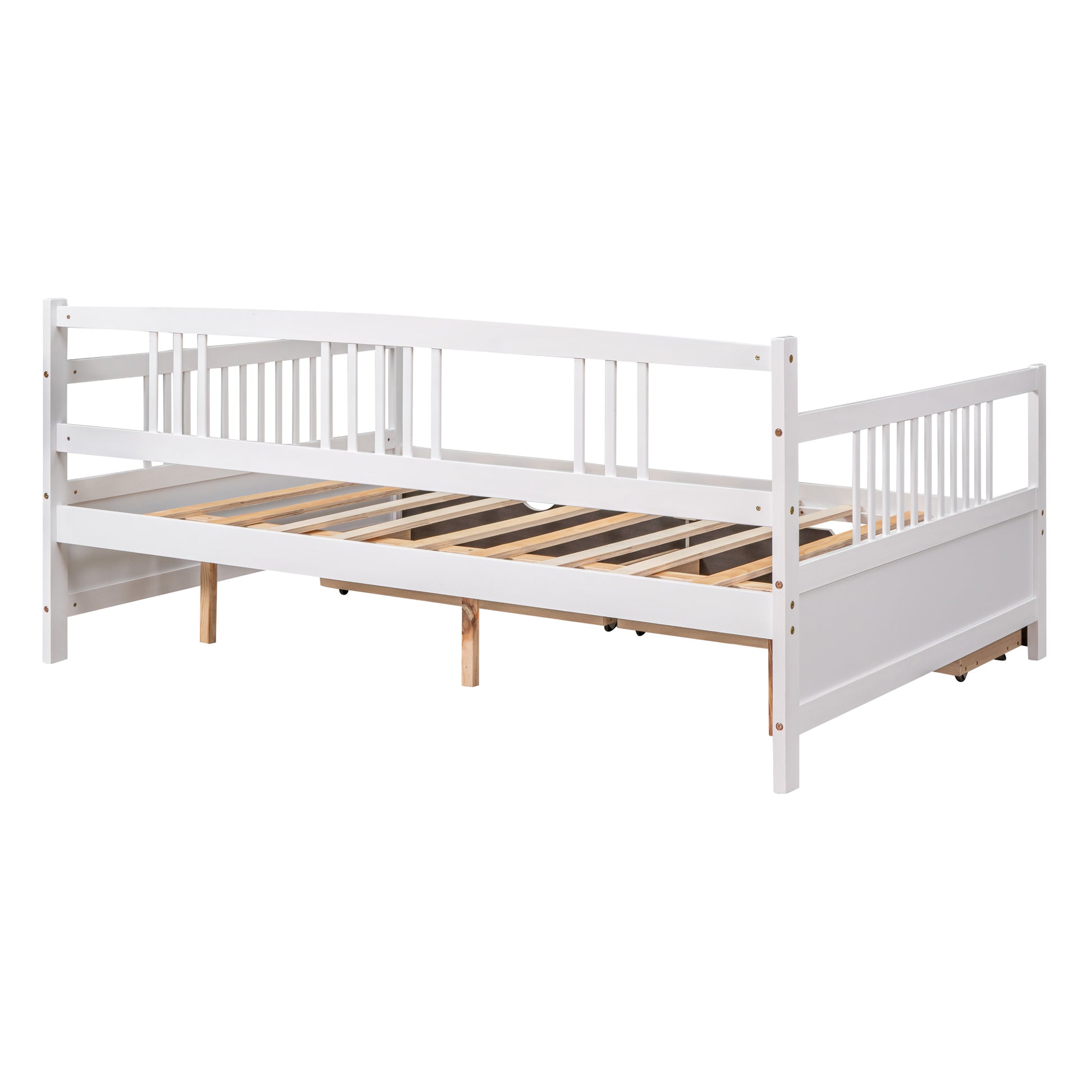 Full Size Daybed Wood Bed With Two Drawers,White Old Sku:Lp000058Aak White Solid Wood