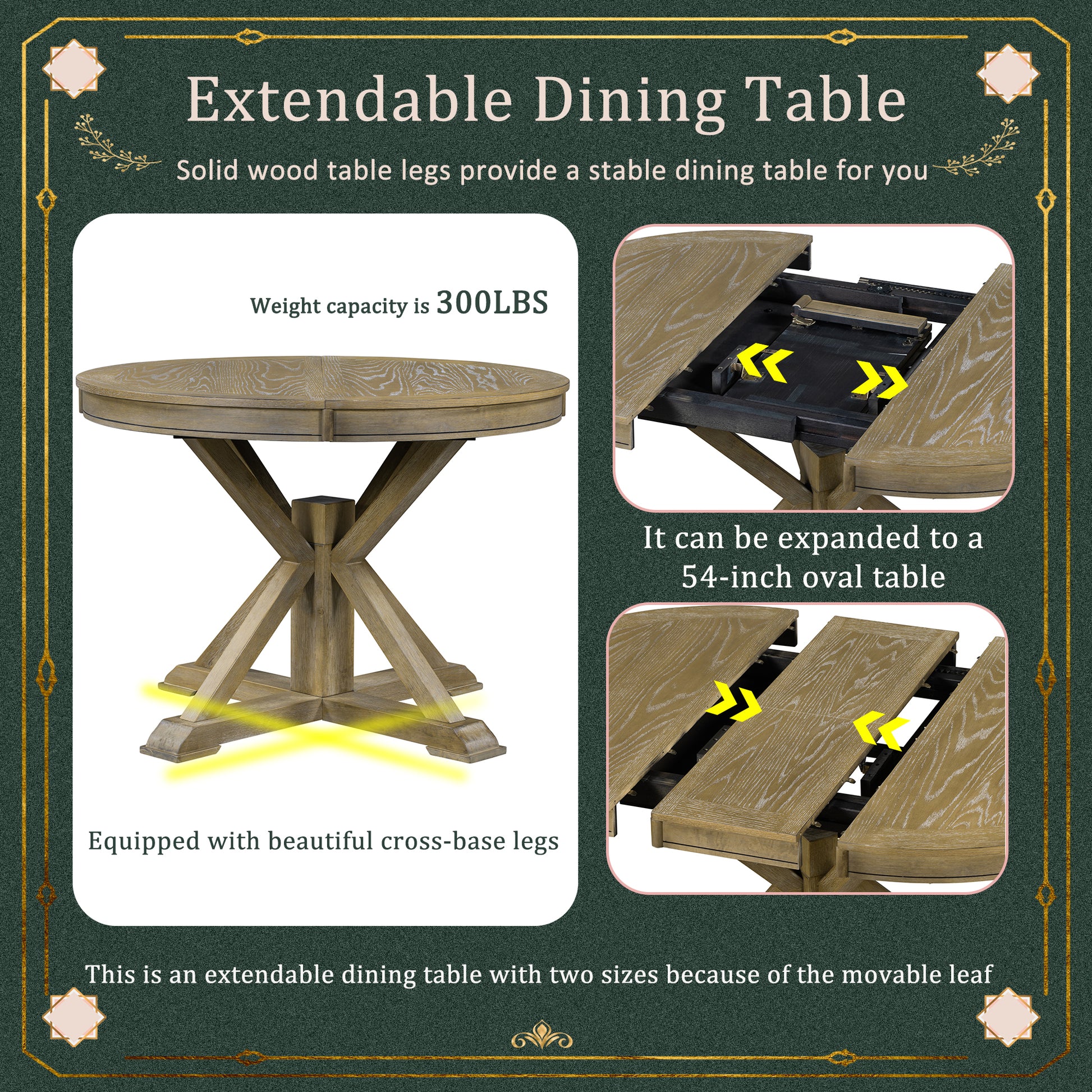 Retro Functional Extendable Dining Table With A 12" Leaf For Dining Room And Living Room Natural Wood Wash Natural Wood Wash Solid Wood Mdf