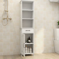 Floor Standing Cabinet With 1 Door And 1 Drawer White White Mdf
