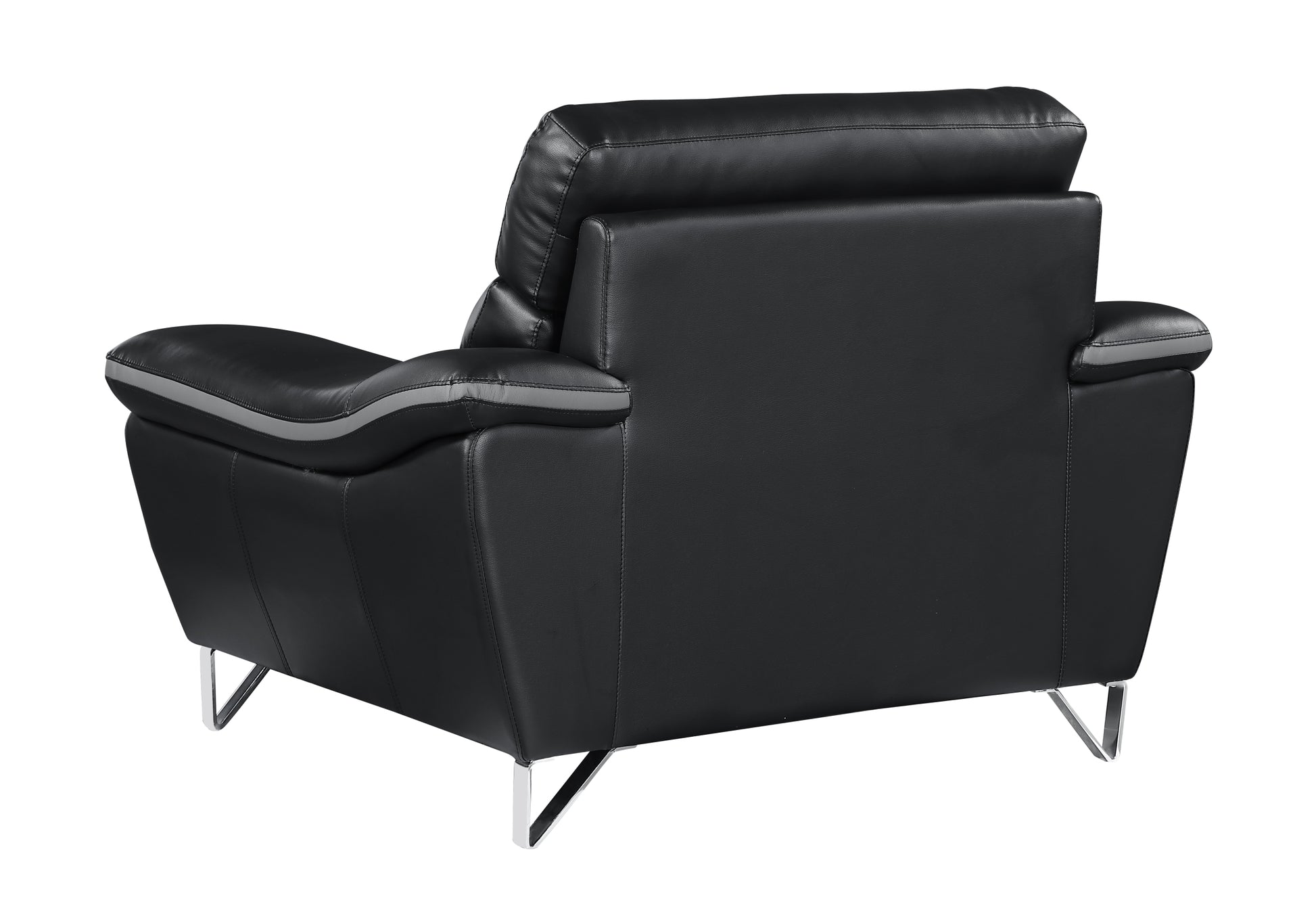 Genuine Leather Chair Black Foam Leather