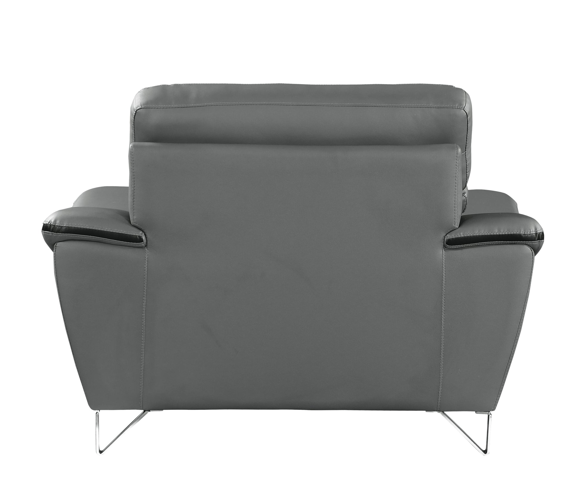 Genuine Leather Chair Gray Foam Leather