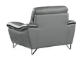 Genuine Leather Chair Gray Foam Leather