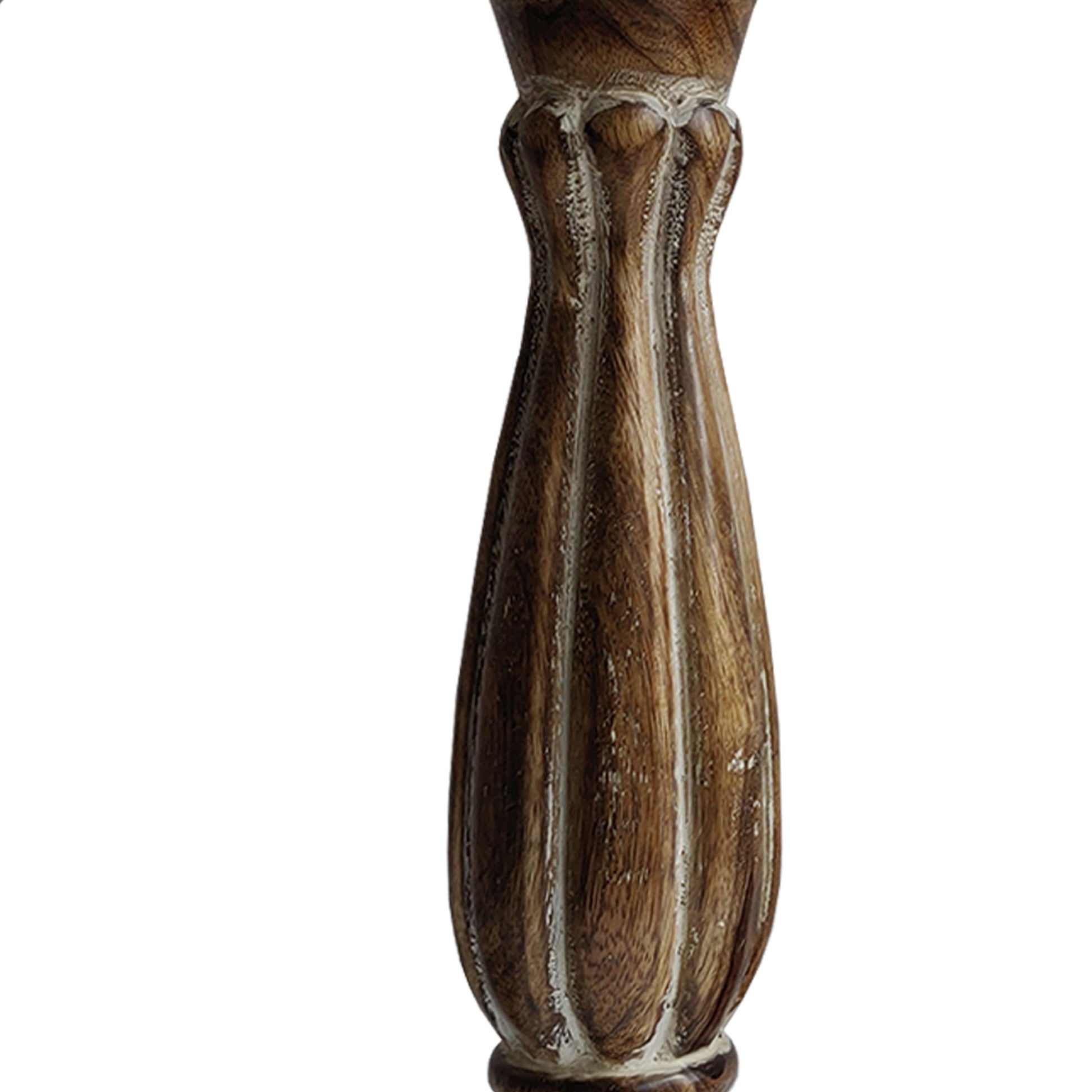 Handmade Wooden Candle Holder With Pillar Base Support, Distressed Brown, Set Of 3 Brown Solid Wood