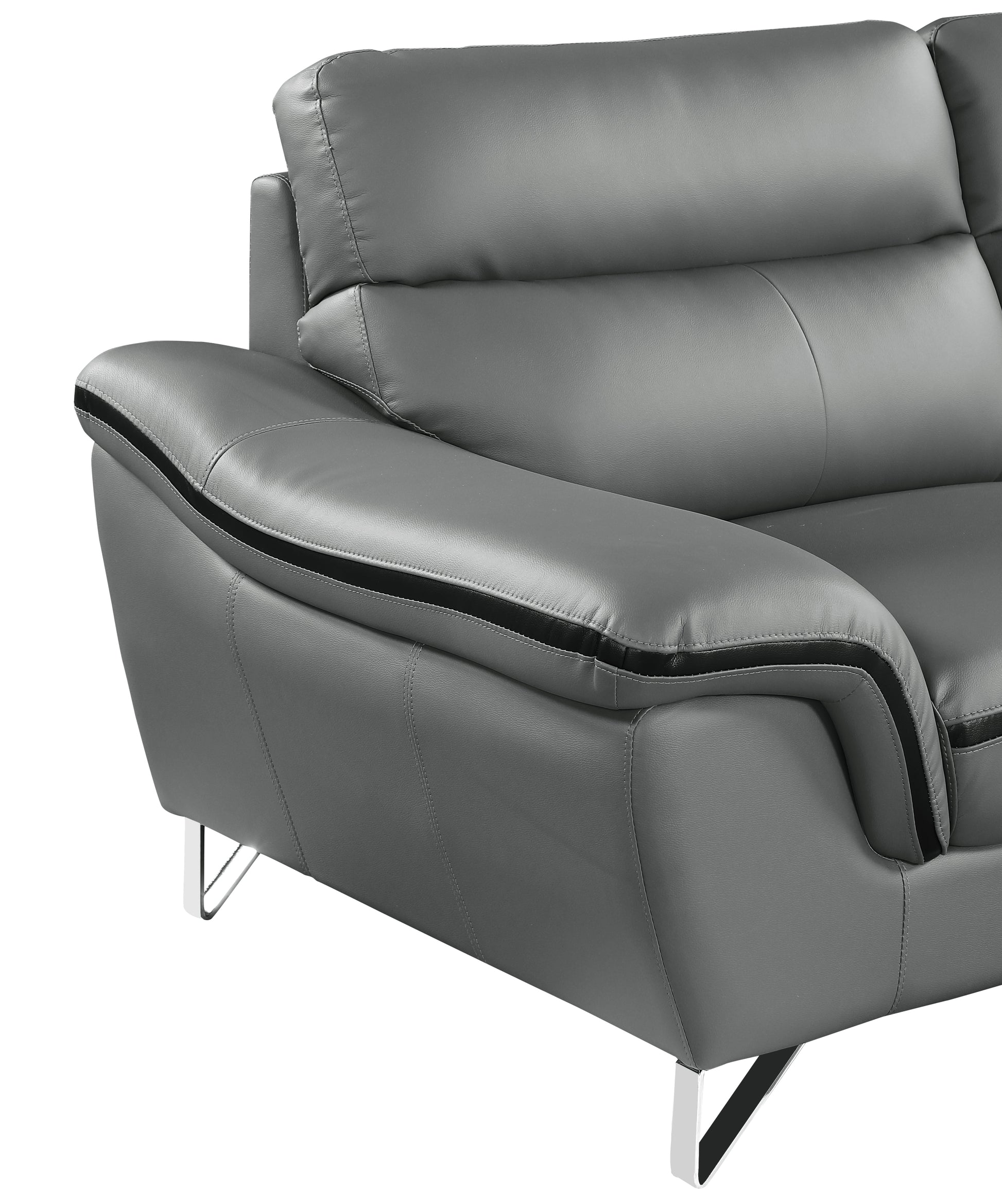 Genuine Leather Chair Gray Foam Leather