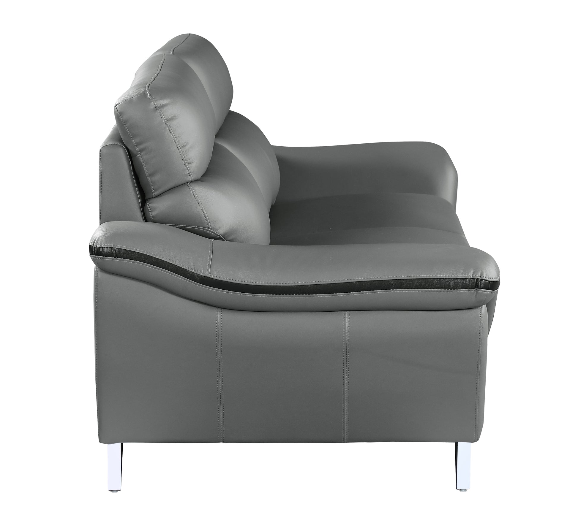 Genuine Leather Chair Gray Foam Leather
