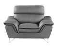 Genuine Leather Chair Gray Foam Leather