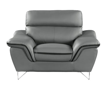 Genuine Leather Chair Gray Foam Leather
