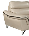 Genuine Leather Chair Beige Foam Leather