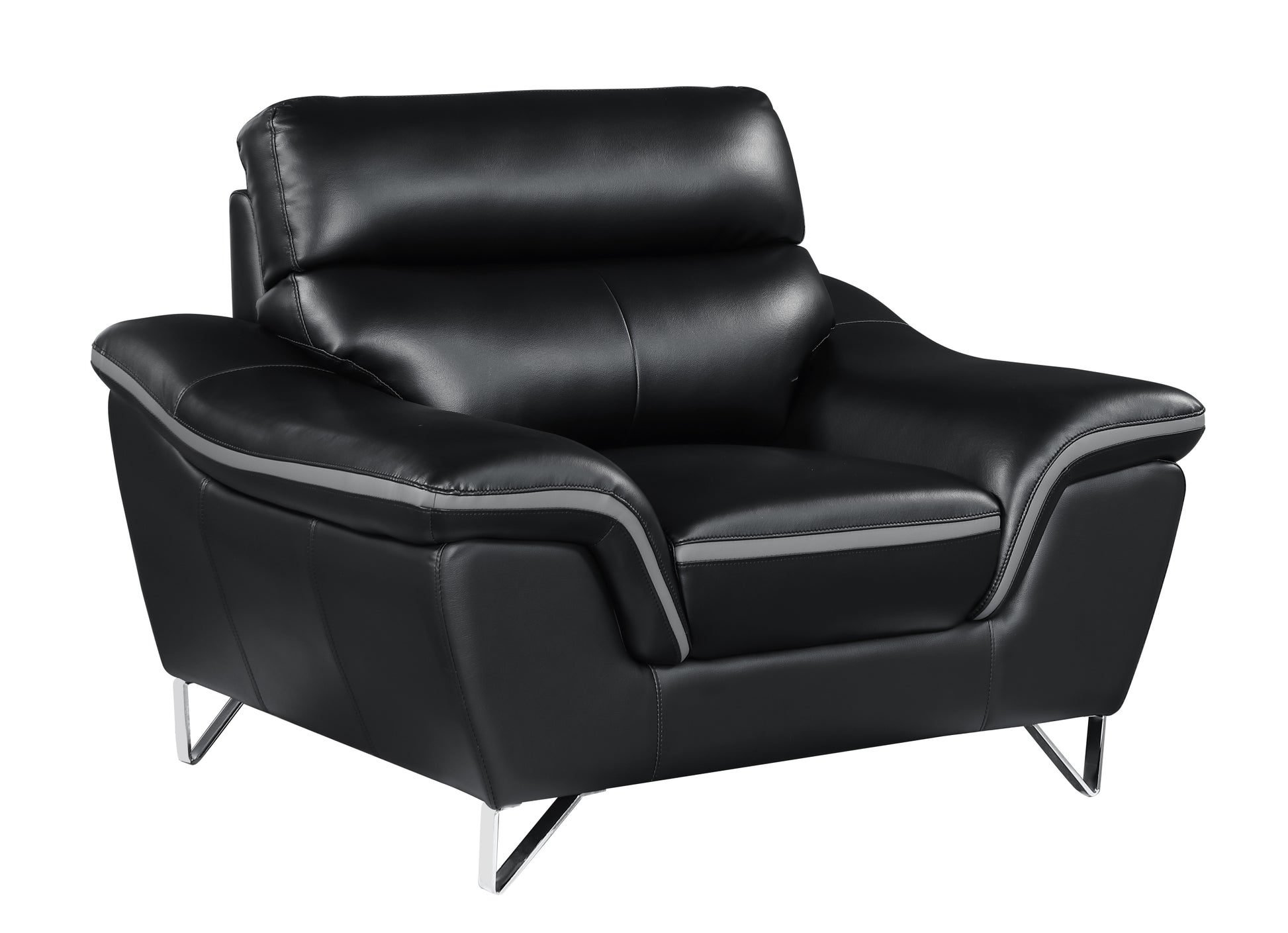 Genuine Leather Chair Black Foam Leather