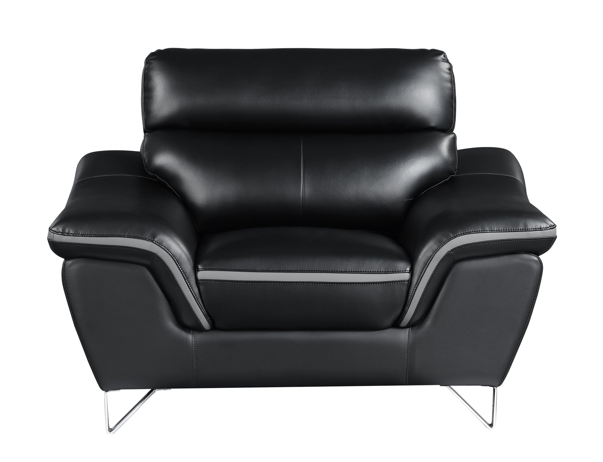 Genuine Leather Chair Black Foam Leather