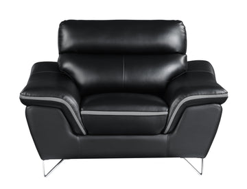 Genuine Leather Chair Black Foam Leather