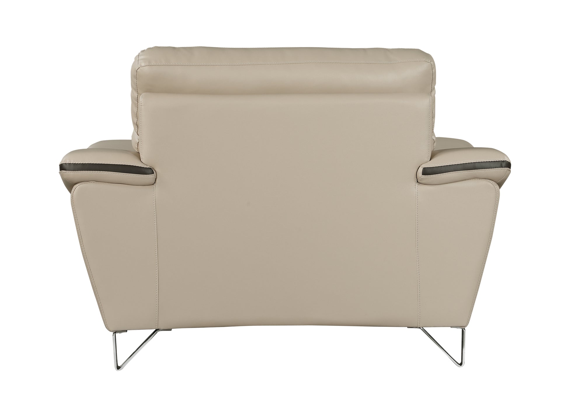 Genuine Leather Chair Beige Foam Leather