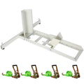 1800 Lb. Capacity Motorcycle Stand Wheel Chock,Adjustable Heavy Duty With 4 Sets Tie Down Gray Steel