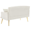 Cream White 2 Seater Sofa Cream White Wood Tufted Back Velvet 2 Seat