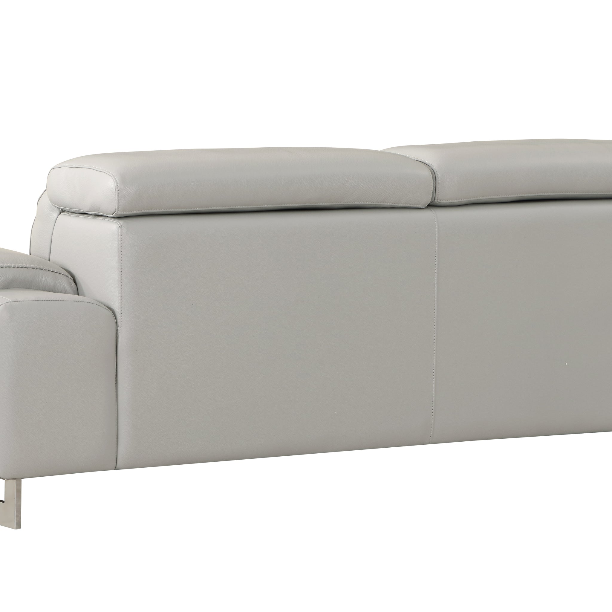 Top Grain Italian Leather Sofa Light Gray Foam Leather