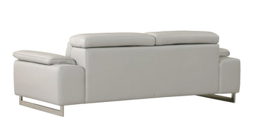 Top Grain Italian Leather Sofa Light Gray Foam Leather