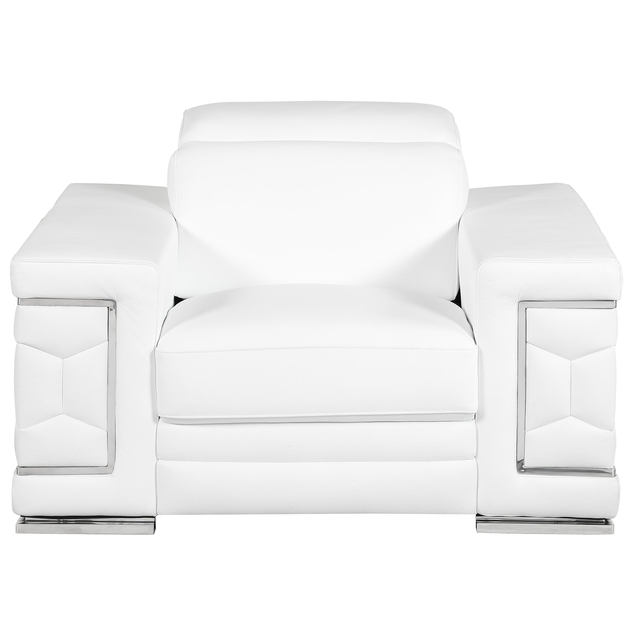 Top Grain Italian Leather Chair White Foam Leather