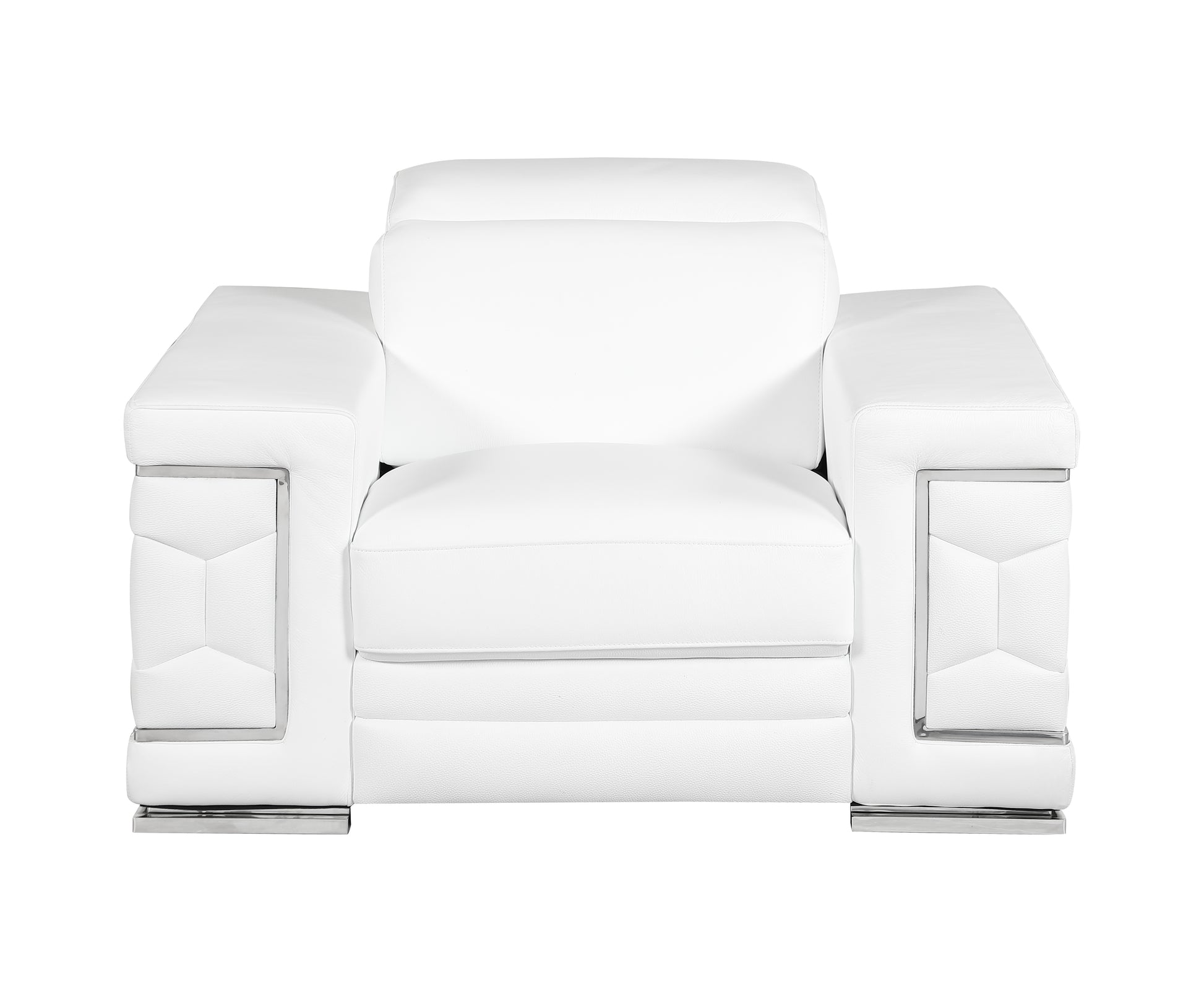 Top Grain Italian Leather Chair White Foam Leather