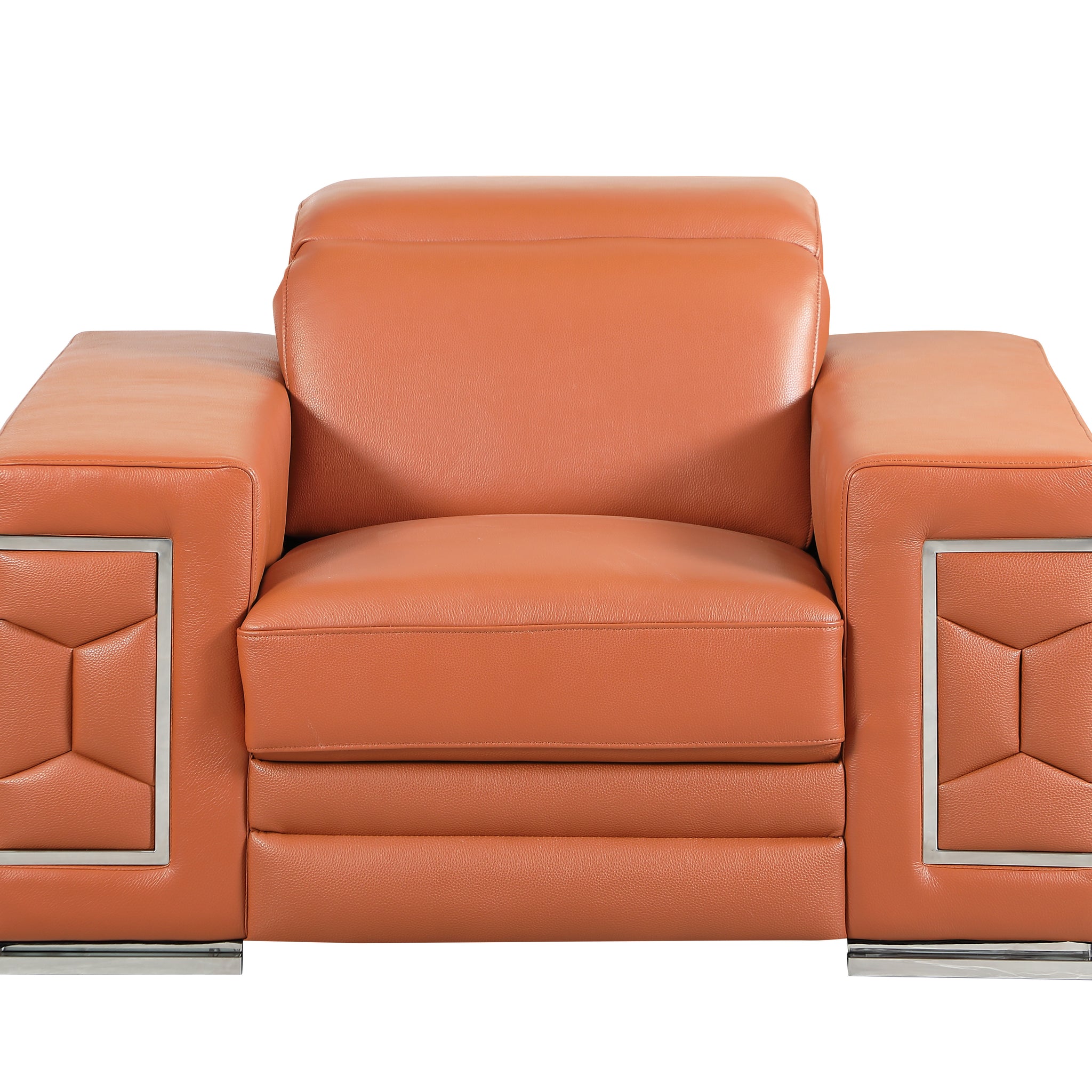 Top Grain Italian Leather Chair Camel Foam Leather