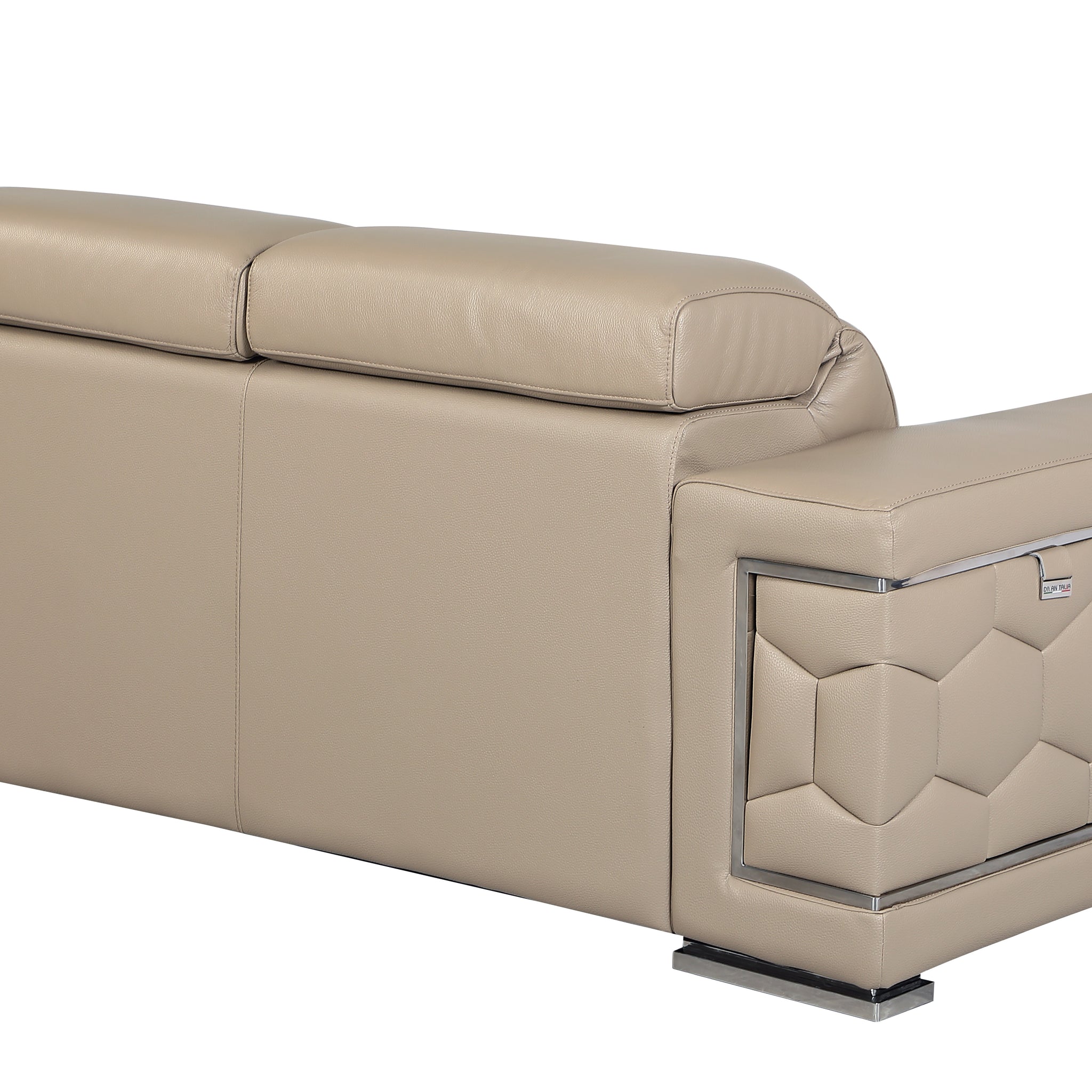 Top Grain Italian Leather Loveseat Beige Foam Leather