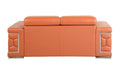 Top Grain Italian Leather Loveseat Camel Foam Leather