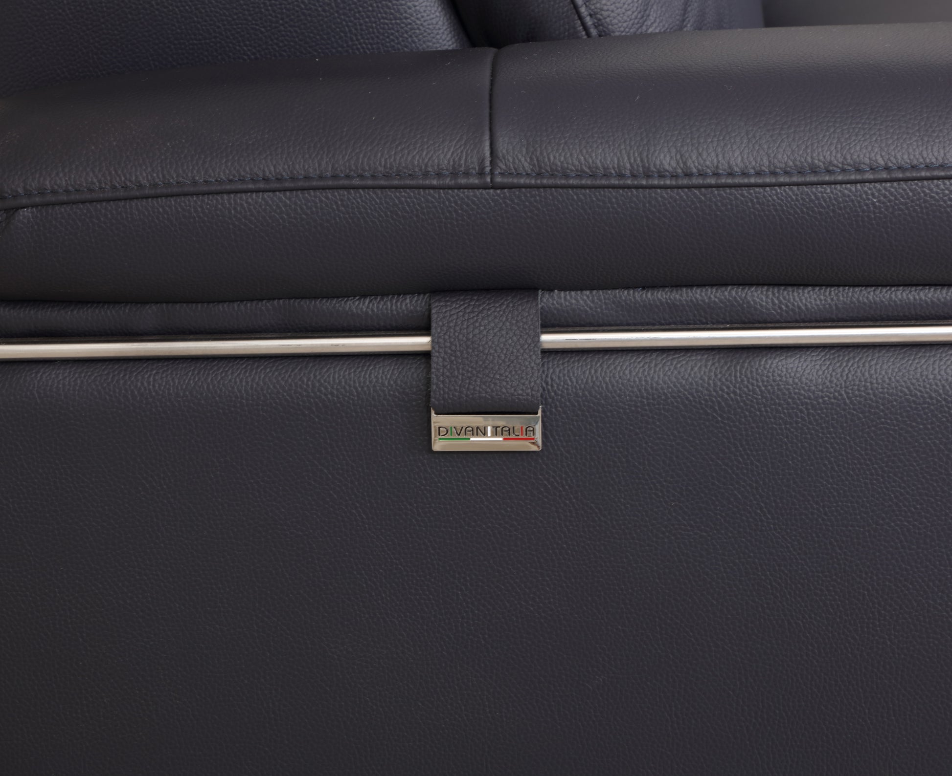 Top Grain Italian Leather Chair Navy Foam Leather