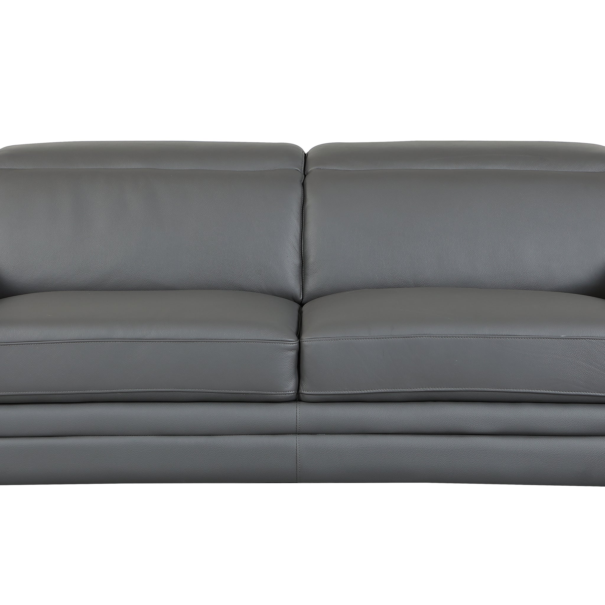 Top Grain Italian Leather Sofa Dark Gray Foam Leather
