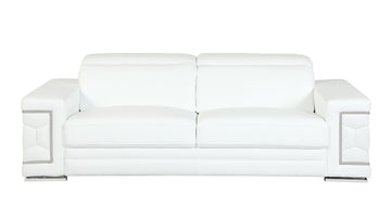 Top Grain Italian Leather Sofa White Foam Leather