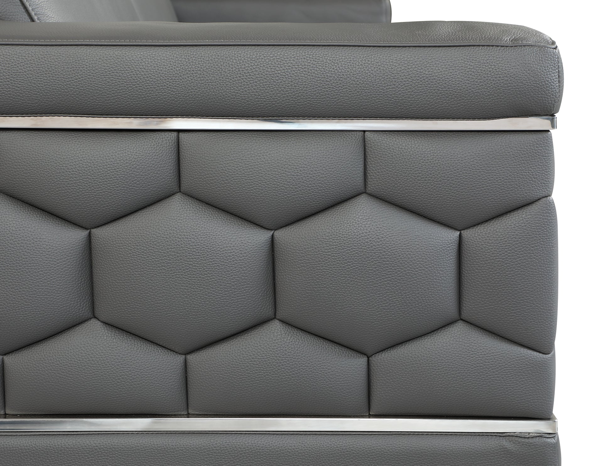 Top Grain Italian Leather Chair Dark Gray Foam Leather