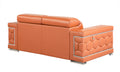 Top Grain Italian Leather Loveseat Camel Foam Leather