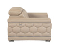 Top Grain Italian Leather Loveseat Beige Foam Leather