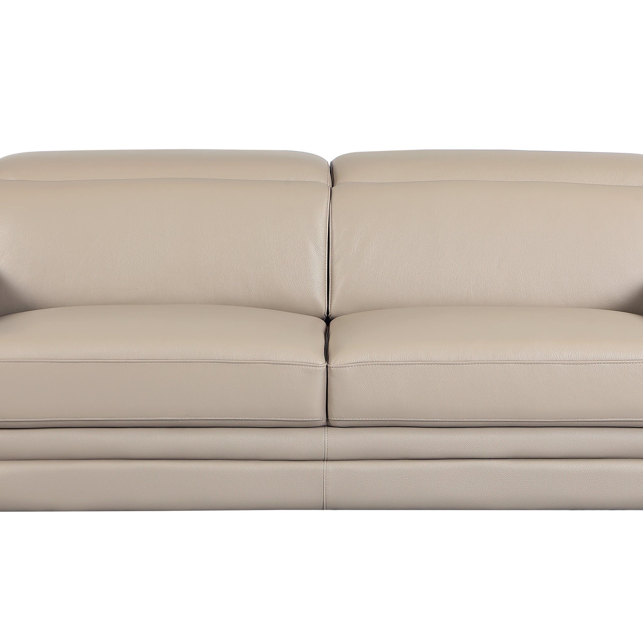 Top Grain Italian Leather Sofa Beige Foam Leather