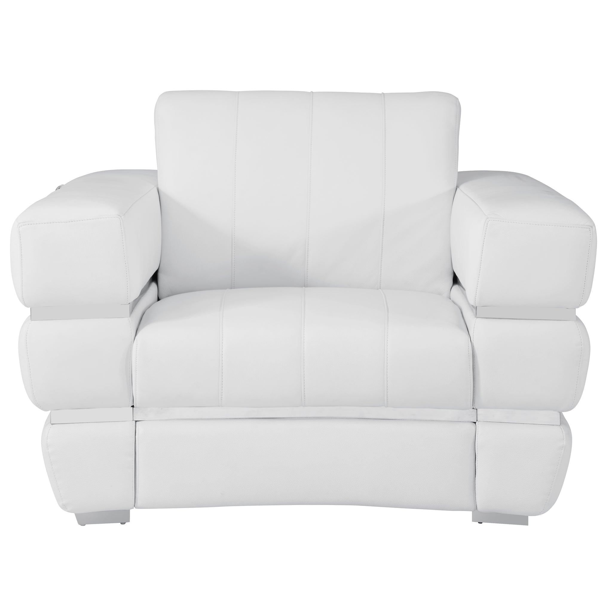 Top Grain Italian Leather Chair White Foam Leather