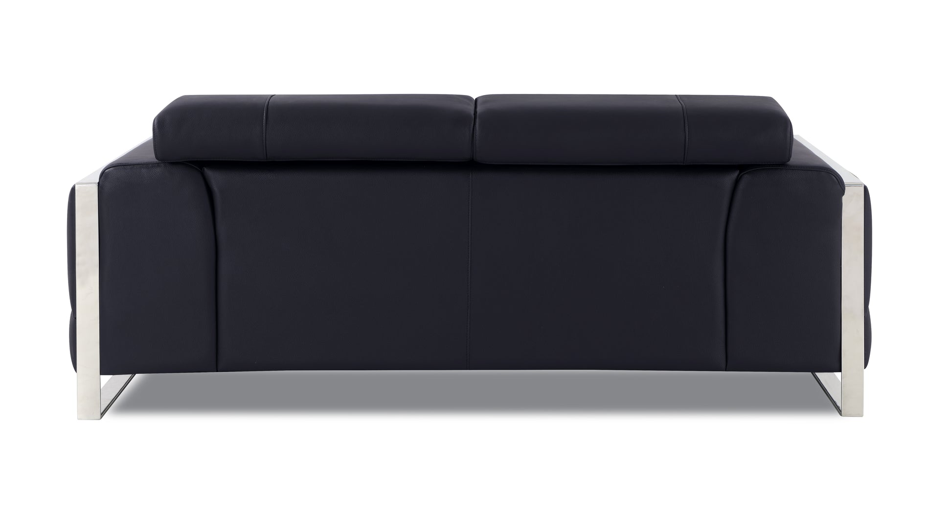 Top Grain Italian Leather Loveseat Black Foam Leather