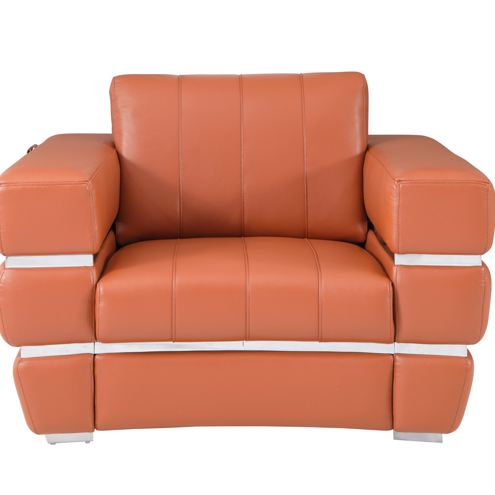 Top Grain Italian Leather Chair Camel Foam Leather