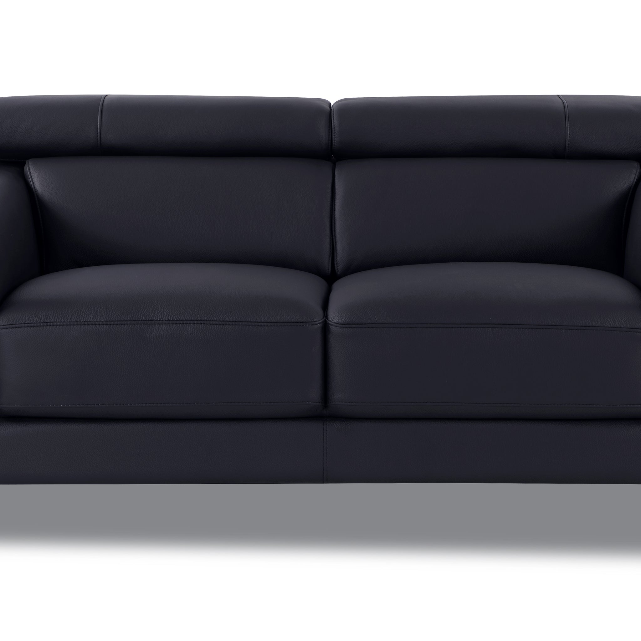 Top Grain Italian Leather Loveseat Black Foam Leather