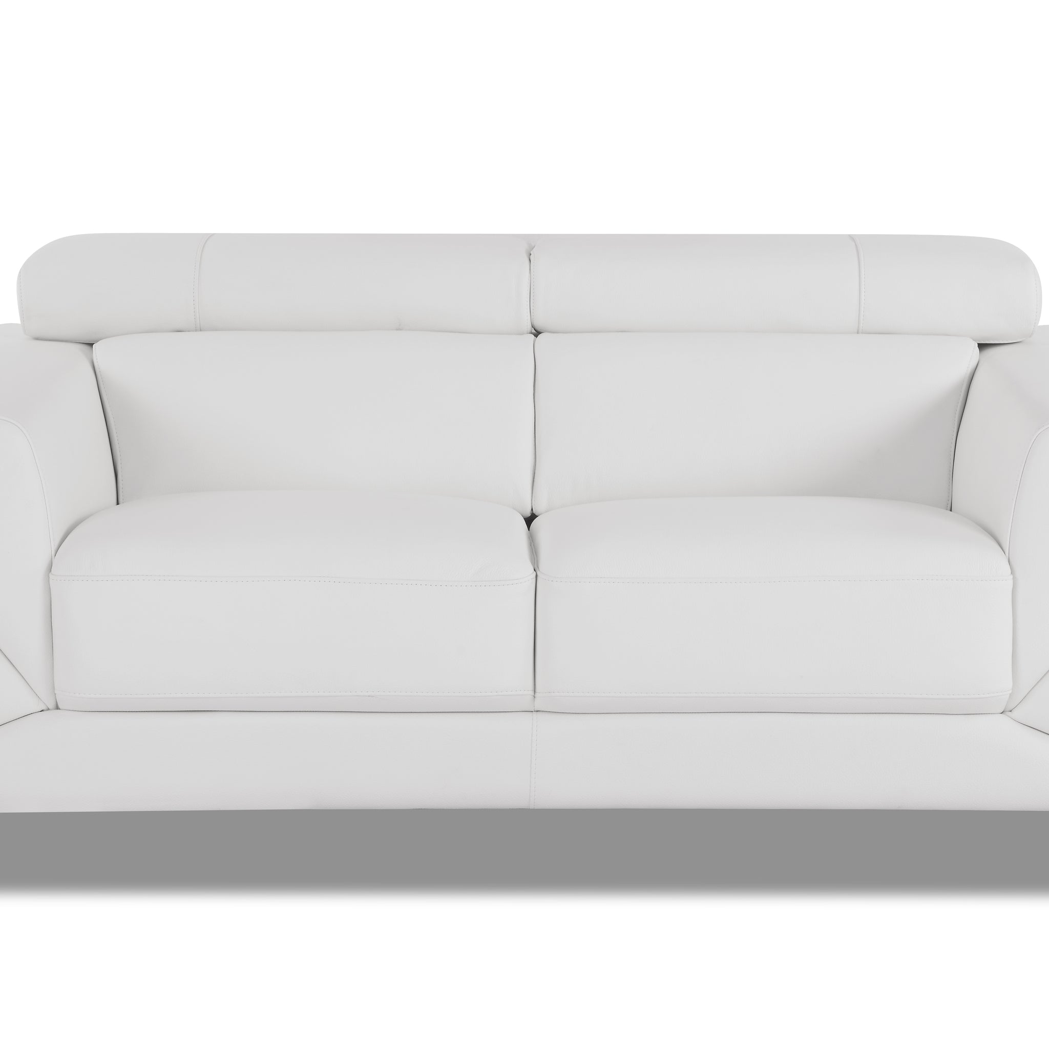Top Grain Italian Leather Loveseat White Foam Leather
