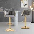 Coolmore Vintage Bar Stools With Back And Footrest Counter Height Dining Chairs 2Pc Set Grey Metal