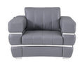 Top Grain Italian Leather Chair Dark Gray Foam Leather