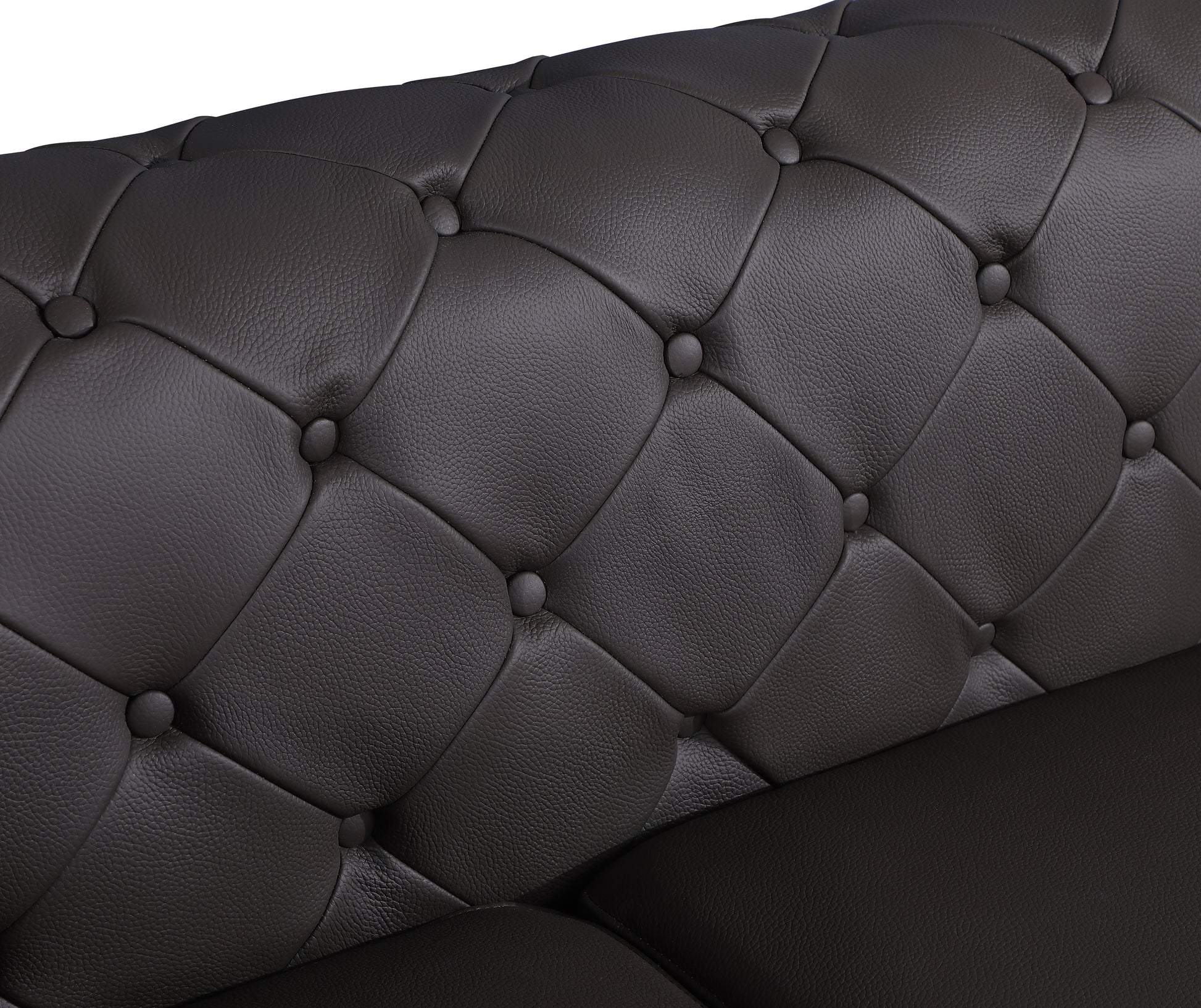 Transitional Top Grain 100% Italian Leather Upholstered Sofa Brown Foam Leather