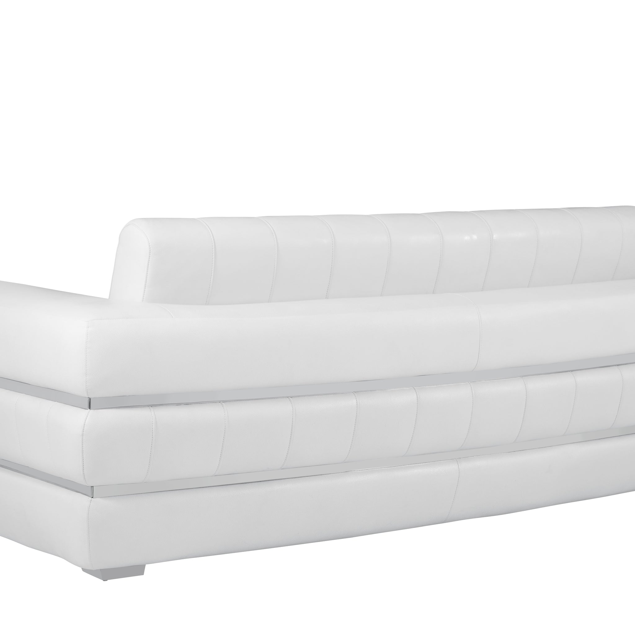 Top Grain Italian Leather Sofa White Foam Leather