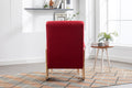 Coolmore Rocking Chair With Ottoman, Mid Century Modern Upholstered Fabric Rocking Armchair, Rocking Chair Nursery With Thick Padded Cushion, High Backrest Accent Glider Rocker Chair For Living Room Red Solid Wood
