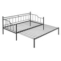 Twin Size Metal Daybed With Trundle, Daybed With Slat No Box Required Black Black Steel