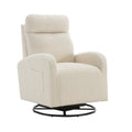 Jiada Upholstered Swivel Glider.Rocking Chair For Nursery In White Teddy.Modern Style One Left Bag White Teddy Primary Living Space Foam Metal