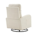 Jiada Upholstered Swivel Glider.Rocking Chair For Nursery In White Teddy.Modern Style One Left Bag White Teddy Primary Living Space Foam Metal