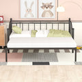 Twin Size Metal Daybed With Trundle, Daybed With Slat No Box Required Black Black Steel