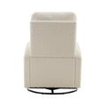 Jiada Upholstered Swivel Glider.Rocking Chair For Nursery In White Teddy.Modern Style One Left Bag White Teddy Primary Living Space Foam Metal