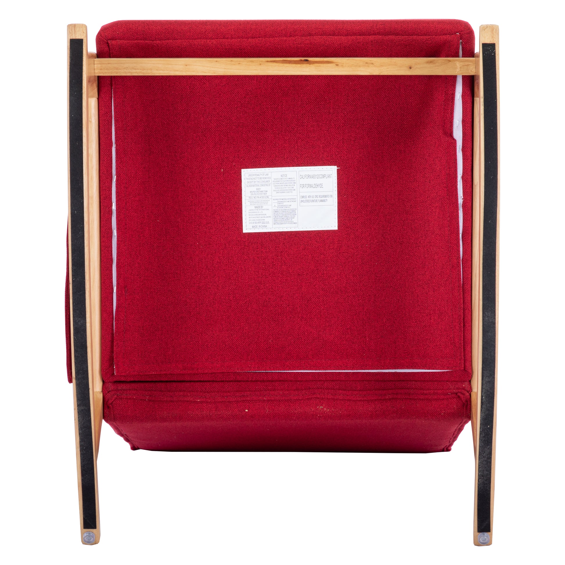 Coolmore Rocking Chair With Ottoman, Mid Century Modern Upholstered Fabric Rocking Armchair, Rocking Chair Nursery With Thick Padded Cushion, High Backrest Accent Glider Rocker Chair For Living Room Red Solid Wood